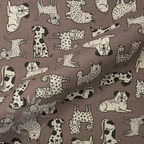 Dekorationstyg Linenlook premium Dog Wildlife Art