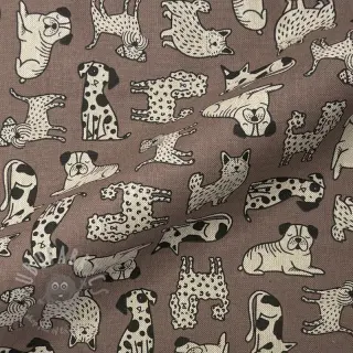 Dekorationstyg Linenlook premium Dog Wildlife Art