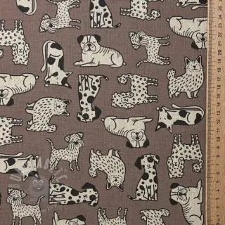 Dekorationstyg Linenlook premium Dog Wildlife Art
