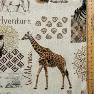 Dekorationstyg Linenlook Wildlife Safari Trip digital print