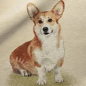 Dekorationstyg GOBELIN PREMIUM Sitting Corgi Dog PANEL