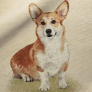 Dekorationstyg GOBELIN PREMIUM Sitting Corgi Dog PANEL
