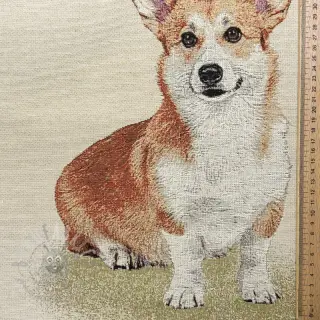 Dekorationstyg GOBELIN PREMIUM Sitting Corgi Dog PANEL