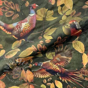 Dekorationstyg VELVET Pheasant Forest Leaf