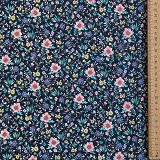 Bavlnená látka Flowers Tara navy design B digital print