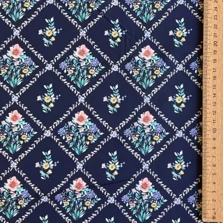 Bavlnená látka Flowers Tara navy design A digital print