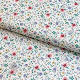 Bomullstyg Flowers Tara off white design B digital print