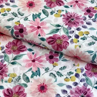 Bomullstyg Flower Sonja mauve digital print