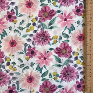 Bomullstyg Flower Sonja mauve digital print