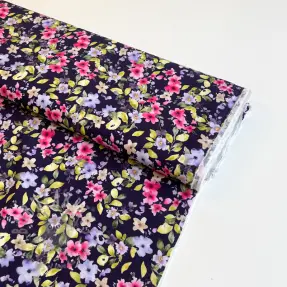 Viskos RADIANCE Flower Uma navy digital print