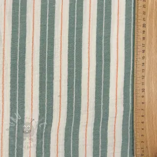 Dubbelgasväv/muslin YARN DYED Line green