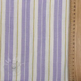 Dubbelgasväv/muslin YARN DYED Line purple