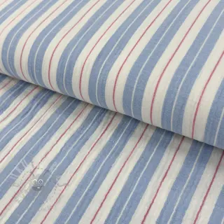 Dubbelgasväv/muslin YARN DYED Line blue