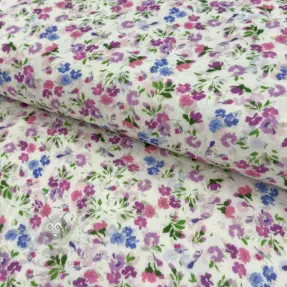 Dubbelgasväv/muslin Flower Michaela off white digital print