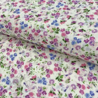 Dubbelgasväv/muslin Flower Michaela off white digital print