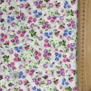 Dubbelgasväv/muslin Flower Michaela off white digital print