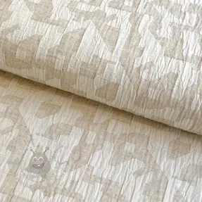 Bomullstyg med lin JACQUARD Abstarct natural