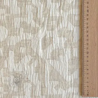 Bomullstyg med lin JACQUARD Abstarct natural