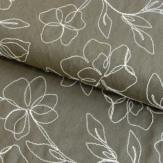Viskóza s ľanom EMBROIDERY Flower Danielle pickle