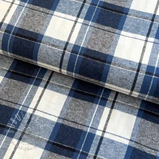 Bomullstyg YARN DYED CHECK BRUSHED Silva design A