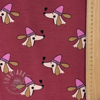 Sweatshirttyg Dogs and hearts red