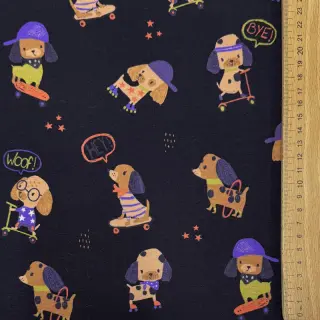Úplet Dogs navy digital print