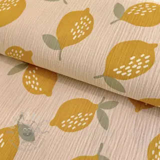 Dubbelgasväv/muslin Lemons sand