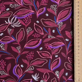 Bavlnená látka Leaves bordeaux digital print