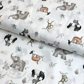 Bomullstyg Safari off white digital print
