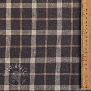 Viskos med lin YARN DYED Block brown