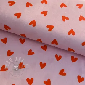 Bomullstyg FLANNEL Hearts pink
