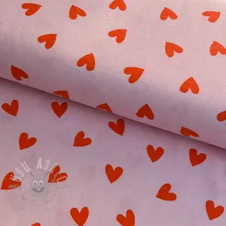Bomullstyg FLANNEL Hearts pink