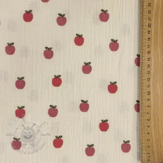 Dubbelgasväv/muslin Fruits apple natural