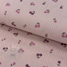 Dubbelgasväv/muslin Fruits cherry soft rose