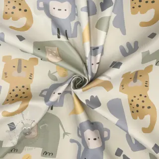 Tyg till regnkappa Safari animals ecru