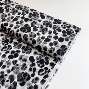 Viskos SATIN Animal skin black digital print