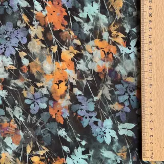 Viskos SATIN Flowie Kin black digital print