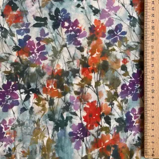 Viskos SATIN Flowie Kin off white digital print