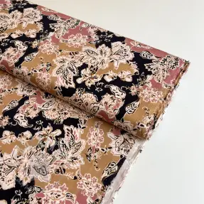 Viskos SATIN Flowie Noe black digital print