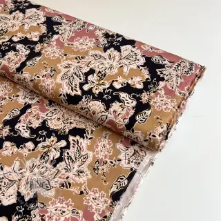 Viskos SATIN Flowie Noe black digital print