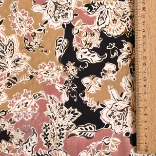 Viskos SATIN Flowie Noe black digital print