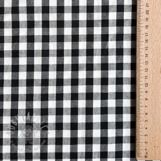 Bomullstyg Checks black white 1-side border