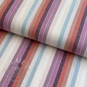 Bomullstyg YARN DYED Line multi