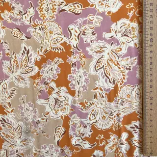 Viskos SATIN Flowie Noe orange digital print
