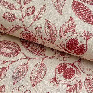 Dekorationstyg RUSTIC VINTAGE PRINT Granata groseille