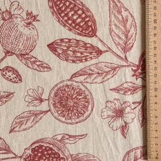 Dekoračná látka RUSTIC VINTAGE PRINT Granata groseille