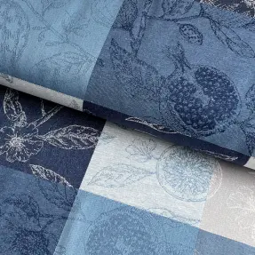 Dekoračná látka FRENCH TABLE CLOTH JACQUARD Cabosse allover indigo