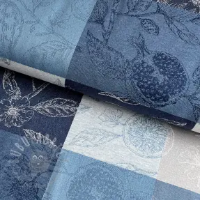 Dekorationstyg FRENCH TABLE CLOTH JACQUARD Cabosse allover indigo