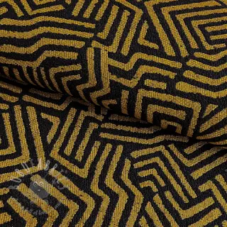 Dekorationstyg jacquard Mesopotamie noir jaune