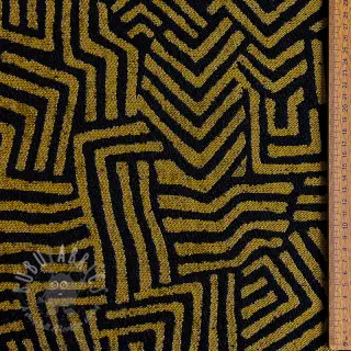 Dekorationstyg jacquard Mesopotamie noir jaune